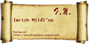 Imrich Miléna névjegykártya